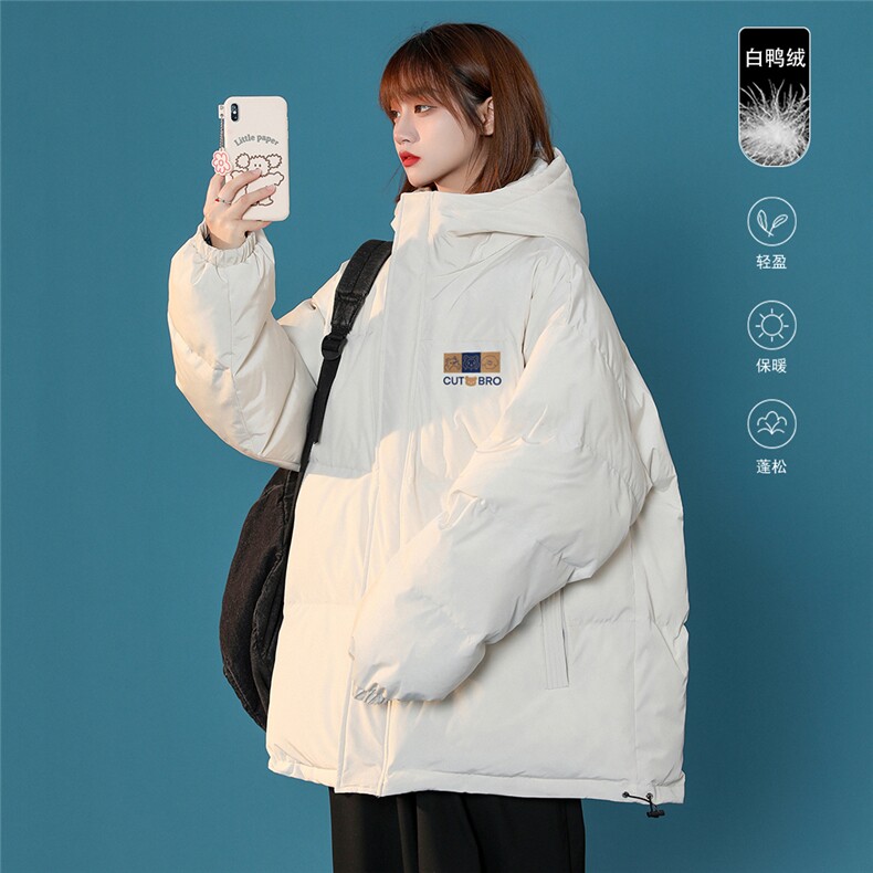 中性冬季慵懒宽松连帽羽绒服羽绒外套新YR6142P225控268，男装羽绒服，电商A268