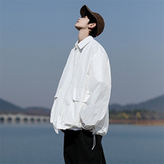 8XL-M轻薄透气防晒衬衫廓形外套大码夏季冰丝多口袋衬衣JK5203P50，男装夹克，电商B238