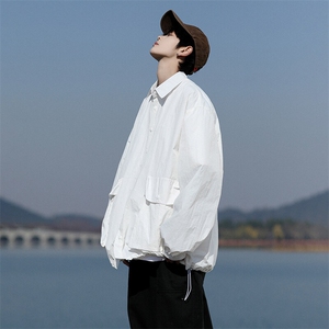 8XL-M轻薄透气防晒衬衫廓形外套大码夏季冰丝多口袋衬衣JK5203P50图片