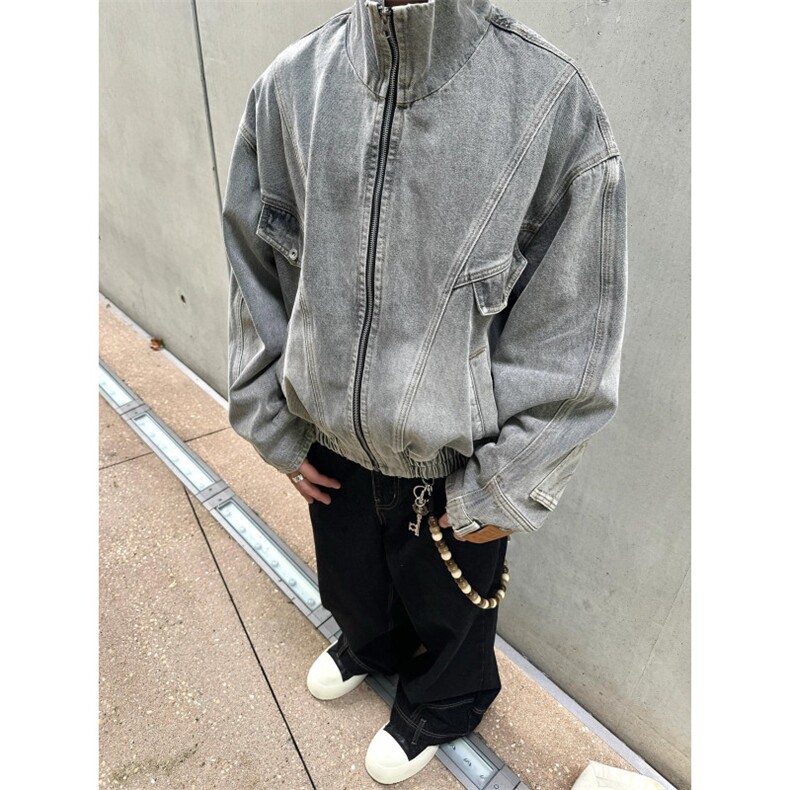 【有货】美式倒装牛仔外套男高级感痞帅工装夹克N8634CC-特P78,男装夹克,星座1007（原301D）