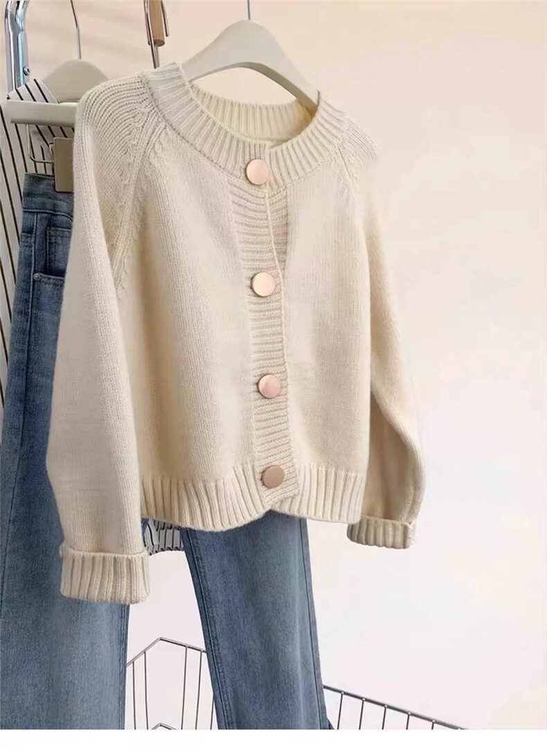 2025秋冬百搭时尚简约圆领长袖针织衫，女装针织衫/毛衣，冀清阳荣