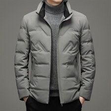 90%白鸭绒羽绒服男士立领冬季新款宽松保暖休闲外套潮HB1808-P250图片