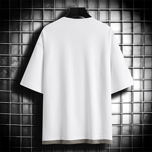 男士短袖网格挂拍体恤夏季休闲百搭纯色V领T恤男上衣TC3134-P30图片