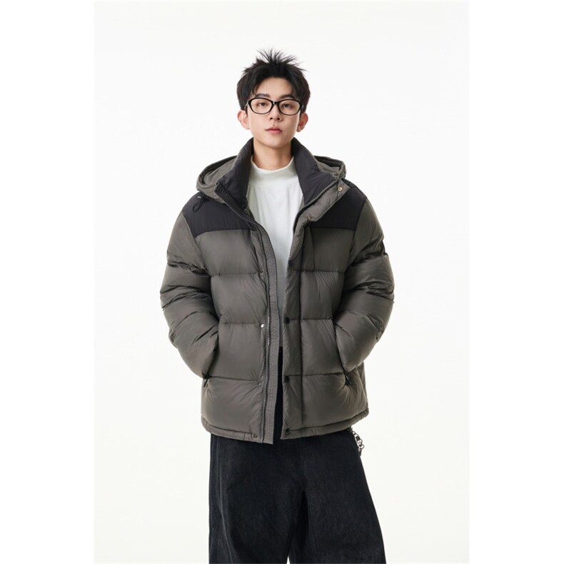 90%绒新标有报告连帽撞色韩版宽松羽绒服外套Y990/370 现货图片