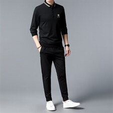 S30766-2钱塘2020-2中青年男士春秋薄款时尚休闲长袖套装P132，男装休闲套装，钱塘207-2