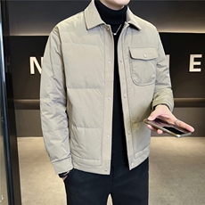 新标90绒羽绒服男冬季2025新款翻领工装外套A313-25650-P225，男装羽绒服，电商A313