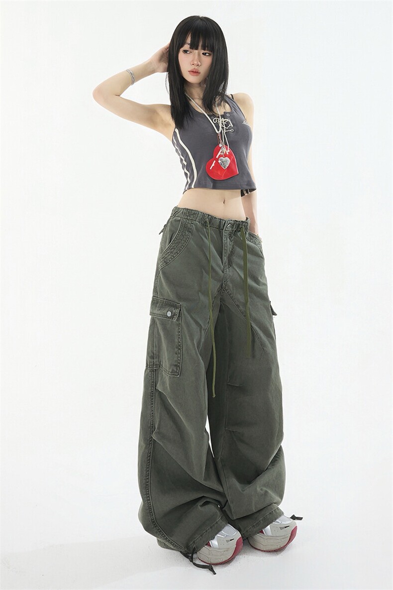 美式复古水洗牛仔工装裤女新款宽松美式户外休闲阔腿裤YD9002-P75,男装牛仔裤,星座509