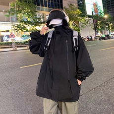 大码连帽冲锋衣户外春季新款夹克防水外套情侣款A266-JK8018-P45，男装夹克，电商A266