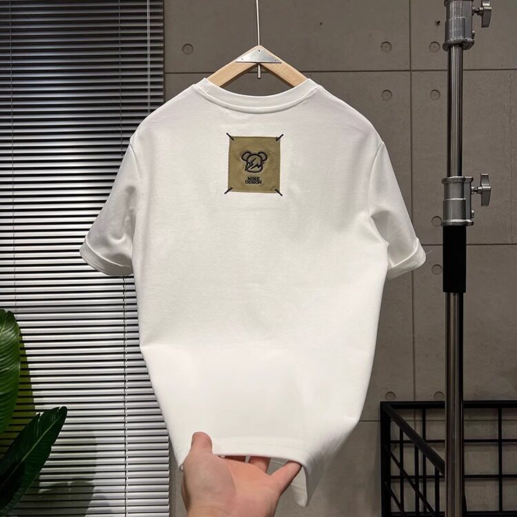 大码黑色印花短袖T恤女2025夏季宽松情侣装大版半袖圆领上衣男装,男装T恤,电商B212（原钱塘6029）