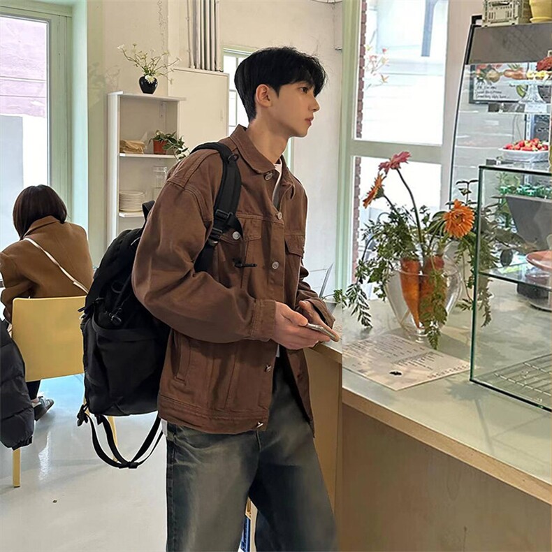 现货！春装牛仔夹克男宽松水洗牛仔外套大码牛仔815-4-JK132P100图片