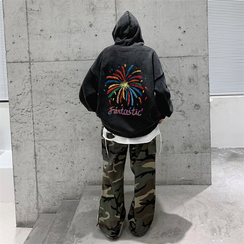 美式潮牌重磅水洗做旧连帽卫衣力推大码男XZ517A-2-Y7760-P68,男装卫衣,星座517A-2