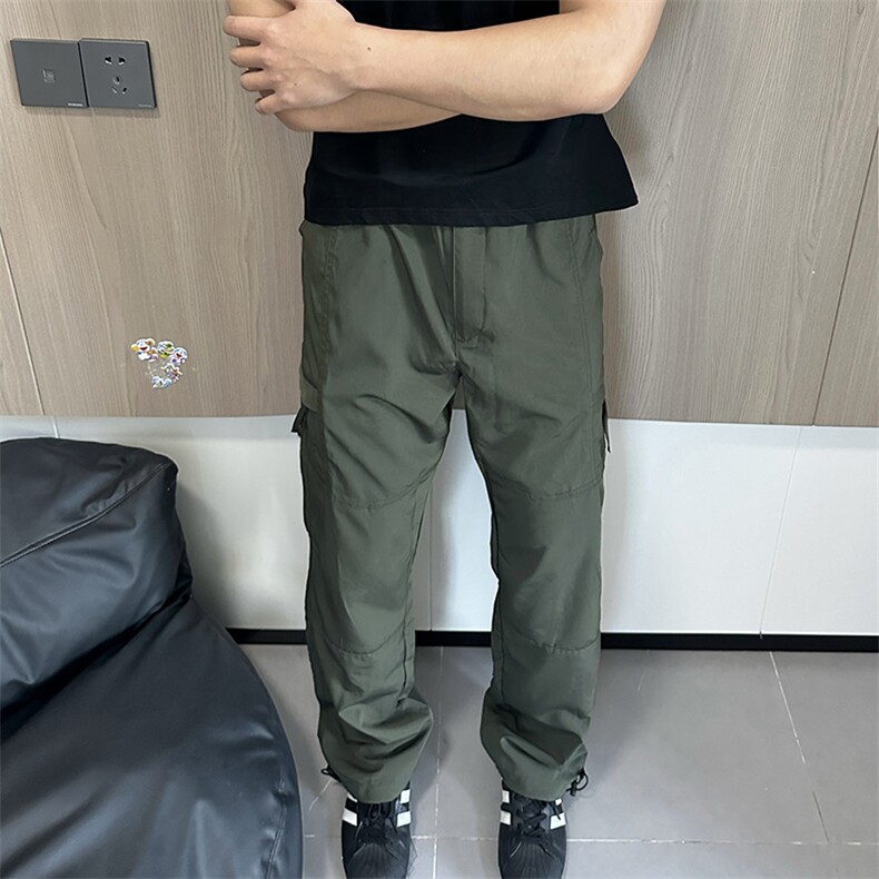 自拍图有大货复古工装裤美式宽松高腰阔腿夏薄款休闲裤K41-P40,男装工装外套,电商A178