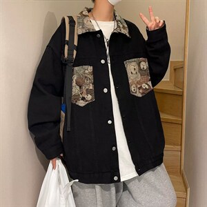 春秋韩版ins复古休闲外套工装夹克男新款潮牌宽松上衣 W4927-P54图片