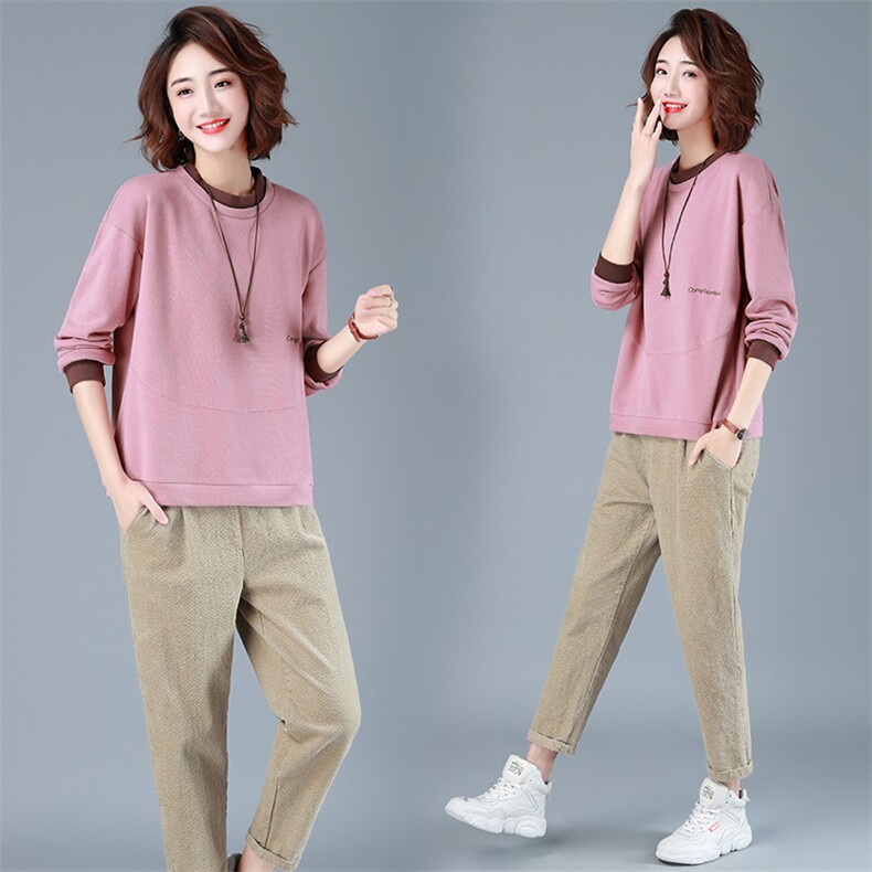 2022年秋季新款潮套头圆领卫衣女长袖韩版宽松显瘦上衣服女打底衫,女装卫衣/绒衫,简韵佳