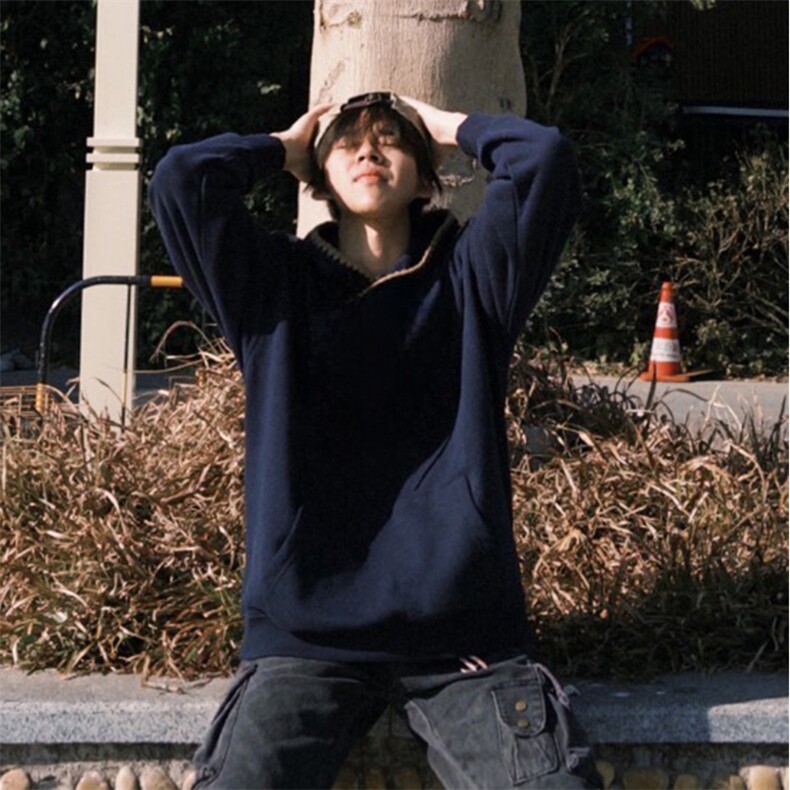 抖音得物高品质二开25秋冬美式重磅宽松纯色连帽贝壳刺绣卫衣W63,男装卫衣,电商A486-1