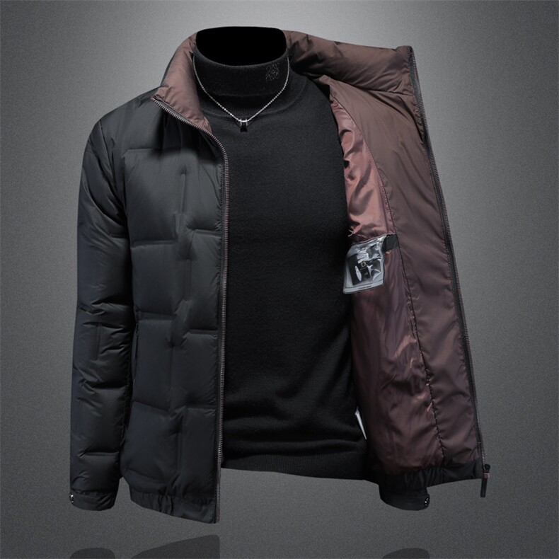 2023冬季90%白鸭绒亮面立领羽绒服,男装羽绒服,钱塘6016-1(原3019)