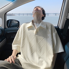 麦穗纹短袖T恤男夏季纯色宽松半袖重磅港风高级复古简约流行上衣，男装T恤，电商A001