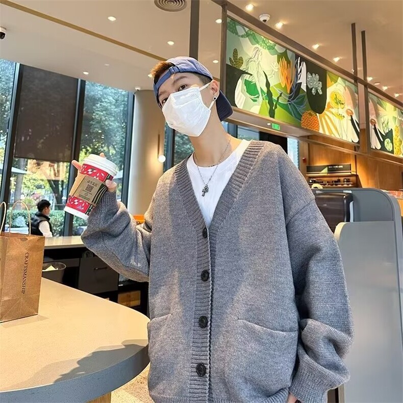 秋冬新款V领羊绒开衫女减龄时尚气质百搭带兜羊毛衫M333-P53,男装针织衫/毛衣,星座1109-3