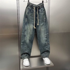 1506-1/KFT12491/P51男士新款蓝色牛仔裤宽松束脚裤秋冬季水洗，男装牛仔裤，星座1506-1