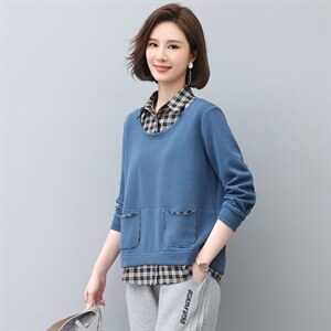 2024年秋季新款韩版休闲百搭卫衣女长袖气质减龄上衣服女打底衫棉图片