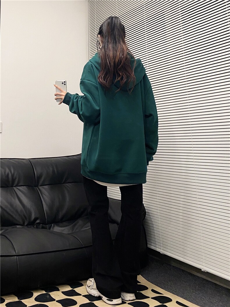 美式复古连帽重磅卫衣基础款休闲宽松oversize图片