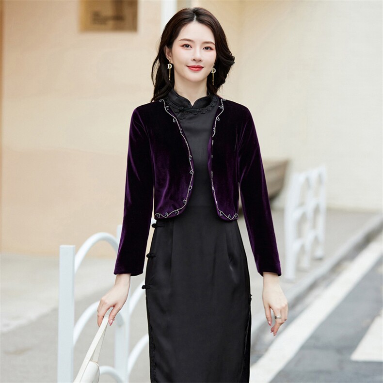 2025新款披肩配旗袍女百搭短外套西装上衣,女装短外套,婵米儿