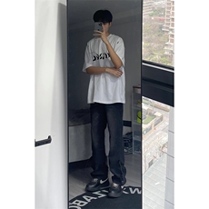 B221美式ins高街小众拉链直筒牛仔裤LK23028-P60控78，男装牛仔裤，电商B221