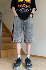 B221美式ins高街暗黑小众拉链牛仔短裤五分裤LK23094-P65控88，男装牛仔裤，电商B221