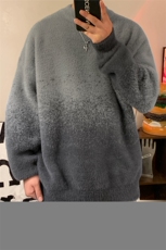冬季毛衣D5588-TP5078休闲百搭设计感渐变毛绒圆领套头毛衣，男装针织衫/毛衣，电商A102