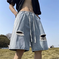 牛仔裤时尚都市百搭五分裤文艺中腰潮流简约潮K753-P35，男装牛仔裤，星座1109-3