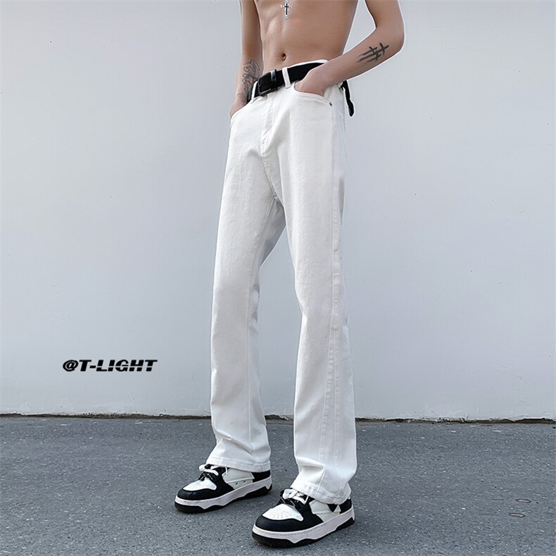 美式ins高街暗黑小众修身百搭喇叭裤休闲牛仔裤K2305-P55控78,男装牛仔裤,电商A062