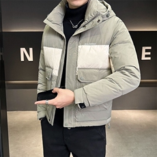2025新款羽绒服男士冬季拼色连帽羽绒修身外套B240-YR83623，男装羽绒服，电商B240