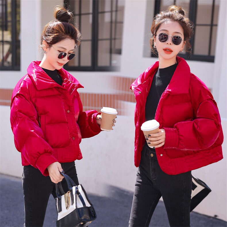 高级感纳米亮面免洗羽绒棉服女2022年冬季新款女装时尚气质外套，女装棉衣/棉服，时尚俏佳人