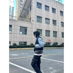 1506A/G55620/P68美式复古拼接徽章刺绣毛呢棒球服1图片