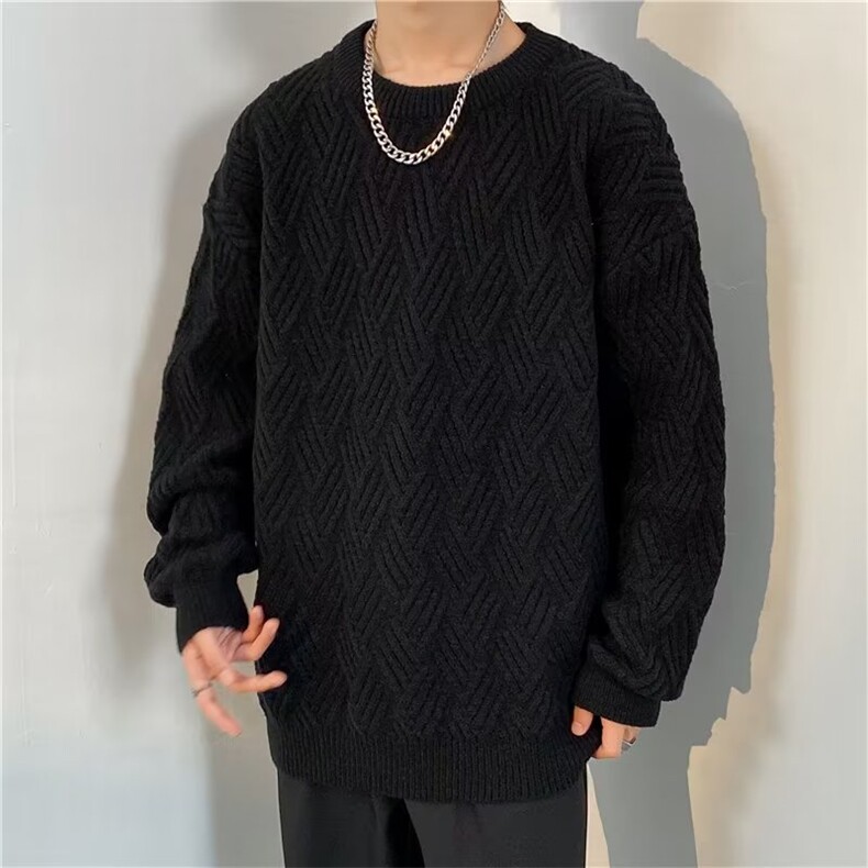 日系麻花长袖毛衣男女宽松线衣内搭ins潮秋冬季针织衫MZ960-P49,男装针织衫/毛衣,星座412-3
