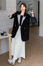 原创2025春季新款蕾丝拼接西装外套2C053款号797批145控218，女装短外套，2C053
