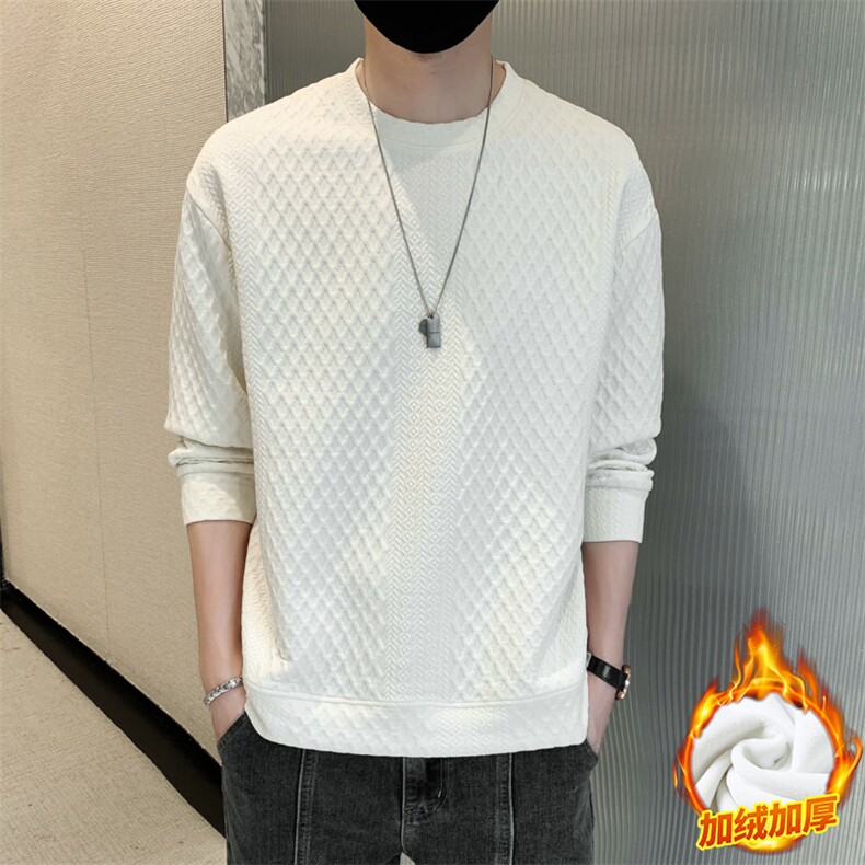 M-8XL秋季加绒加厚胖子提花圆领卫衣男,男装卫衣,星座209