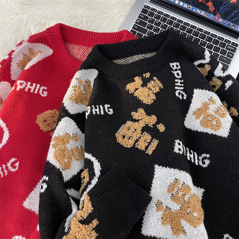 针织衫男韩版潮流字母拼色高街帅气2025冬季新款ins毛衣MZ195-P58，男装针织衫/毛衣，星座412