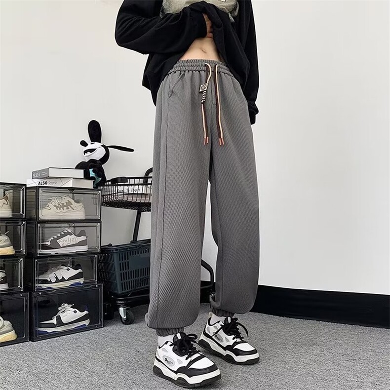 运动裤子男潮牌ins高街潮大码宽松卫裤美式休闲束脚长裤RK09-P40,男装休闲裤,星座1008