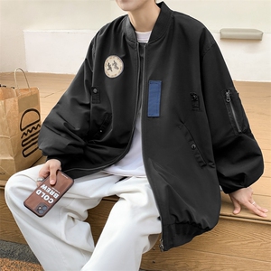 2022港风休闲夹克开衫外套秋冬韩版ins运动立领衣服男 W6501-P62图片