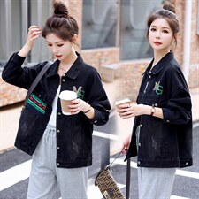 牛仔外套女短款2025春秋新款小个子妈妈宽松时尚牛仔衣夹克衫上衣，女装牛仔外套，意芙