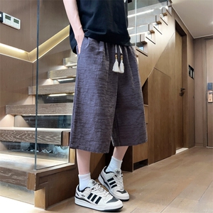 夏季纯棉超宽松七分裤男纯棉纯色男士休闲裤潮大码A266-KZ880-P56图片