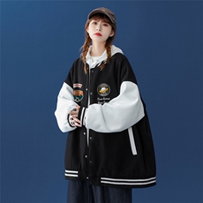 2022春季新品卡通印花宽松休闲夹克情侣棒球服外套G87P65控78，男装夹克，A247A