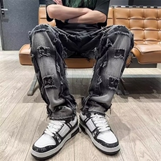 破洞牛仔裤高街风男Y5218P53，男装牛仔裤，星座1112-1