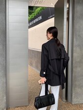 三色风衣，女装风衣，深度