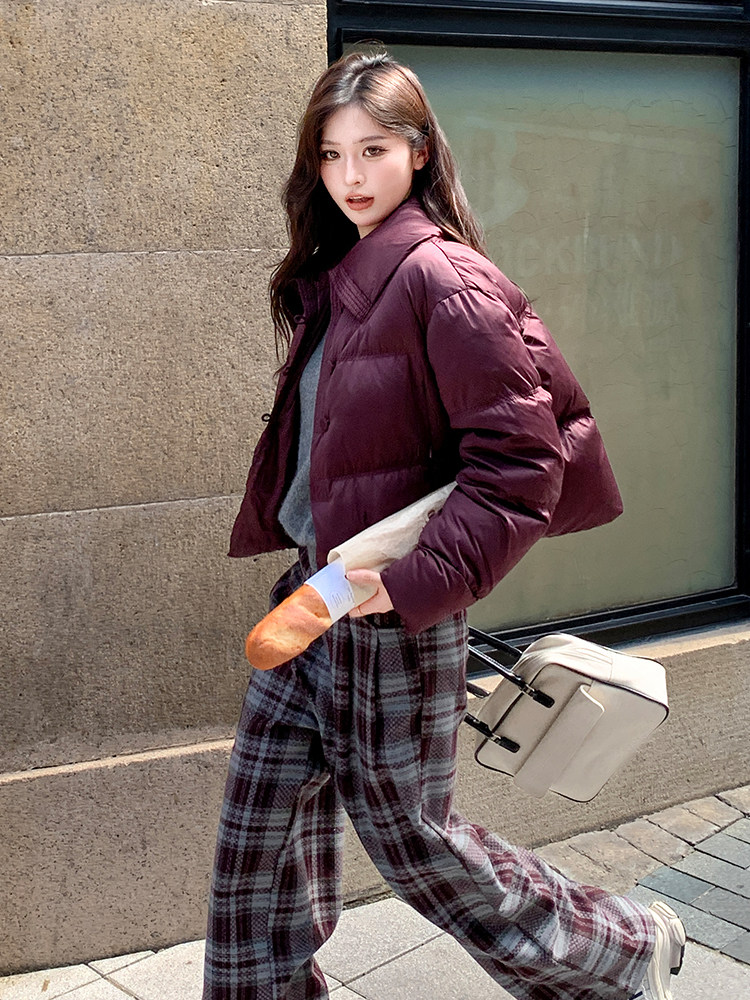 现货！（90新标带检）时尚纯色短款洋气加厚保暖羽绒服女冬季潮品,女装羽绒服,衣秀之家