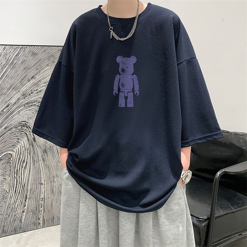 Q11242-P30春夏季七分袖t恤男大码五分袖男短袖中袖大皂风,男装T恤,电商A040