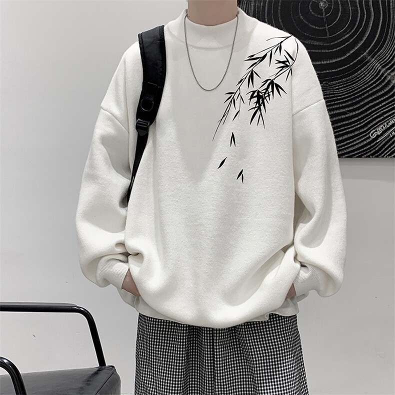 半高领毛衣男大码胖子针织衫毛线衣M18382-P45加绒款-P65,男装针织衫/毛衣,电商A040