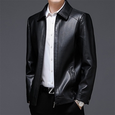 皮衣男士外套2023秋冬新款韩版潮流翻领服商务闲百搭工装皮夹克男，男装皮衣，电商B212（原钱塘6029）