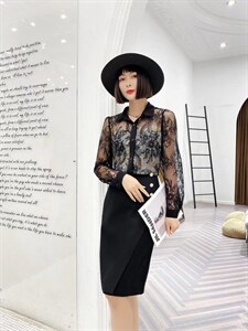 【现货】【】时尚气质显瘦百搭打底蕾丝衫,女装蕾丝衫/雪纺衫,名门秀